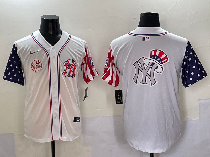 Men New York Yankees Blank White a generation of national flags Jointly Name 2025 Nike MLB Jersey style 26->new york yankees->MLB Jersey